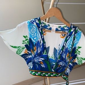 Flowery skirt and top set